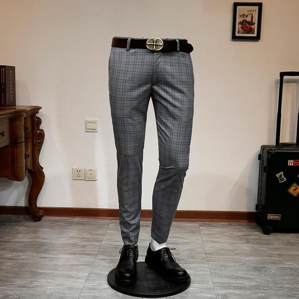 men's suits & blazers xm geeki business professional youth slim pants grey plaid trousers and non ironing suit, White;black
men's suits & blazers xm geeki business professional youth slim pants grey plaid trousers and non ironing suit, White;black