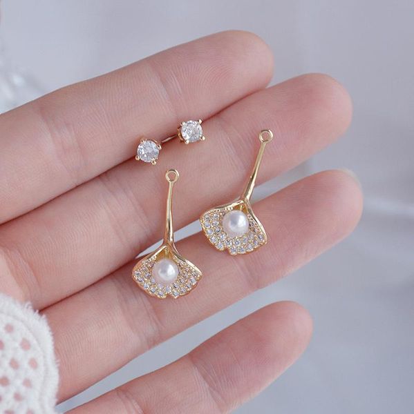 stud fashion brand jewelry 14k real gold pearl earrings for women gift shining zircon leaves, Golden;silver
stud fashion brand jewelry 14k real gold pearl earrings for women gift shining zircon leaves, Golden;silver