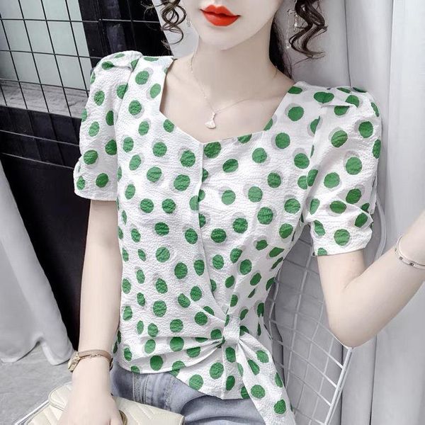 women's blouses & shirts 2021 summer french square neck polka dot chiffon shirt short-sleeved design sense niche slim short top, White
women's blouses & shirts 2021 summer french square neck polka dot chiffon shirt short-sleeved design sense niche slim short top, White