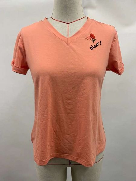 women's t-shirt 2021 summer short sleeve embroidered ecr5, White
women's t-shirt 2021 summer short sleeve embroidered ecr5, White