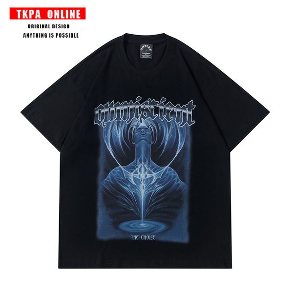 tkpa high street harajuku dark figure short sleeve t-shirt american hip hop national trend couple top, White
tkpa high street harajuku dark figure short sleeve t-shirt american hip hop national trend couple top, White