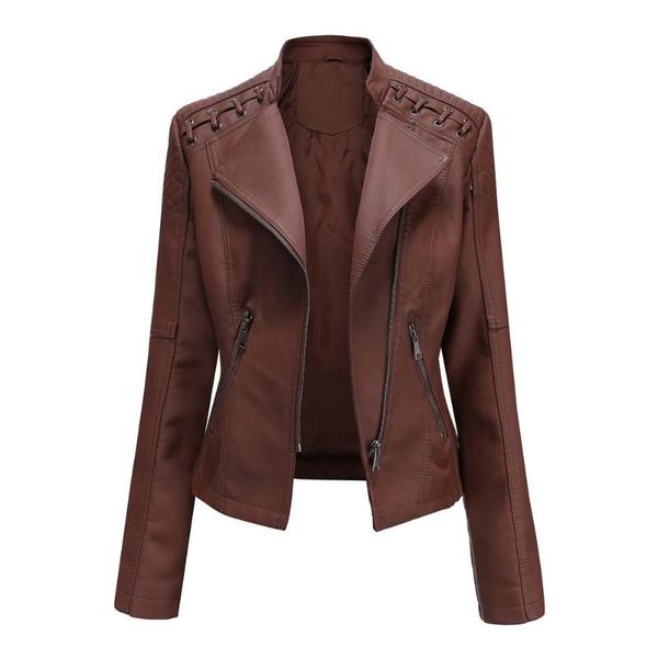 women's jackets women springautumn leather short jacket slim thin motorcycle suit, Black;brown
women's jackets women springautumn leather short jacket slim thin motorcycle suit, Black;brown