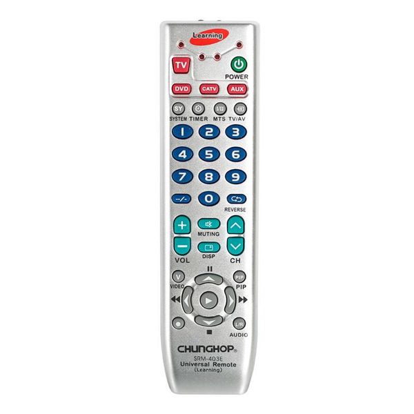 chunghop srm-403e universal remote controller smart learning control for tv/sat/dvd/cbl/dvb-t/aux controlers
chunghop srm-403e universal remote controller smart learning control for tv/sat/dvd/cbl/dvb-t/aux controlers