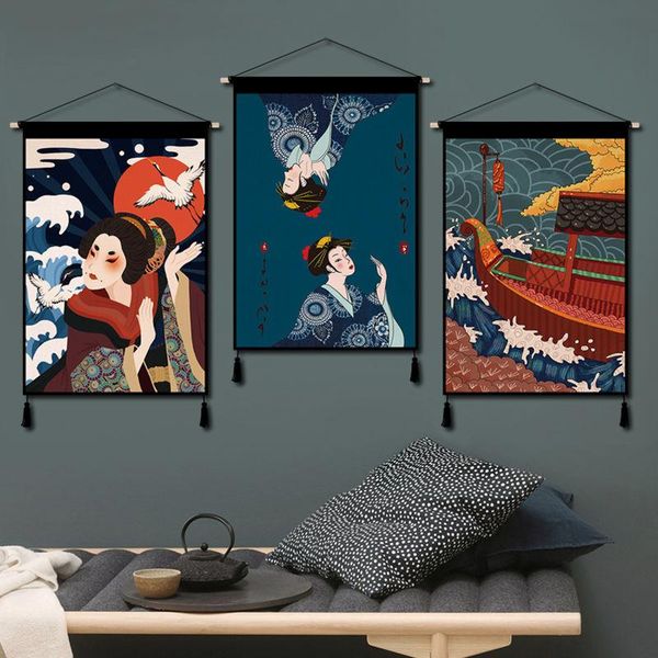 paintings japanese ukiyoe canvas scroll painting art posters sushi restaurant wall decorative wood hanging tapestry
paintings japanese ukiyoe canvas scroll painting art posters sushi restaurant wall decorative wood hanging tapestry