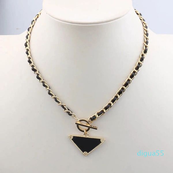 fashion black triangle necklace designer jewelry luxury mens necklace for women couples necklaces fashion leather gold chain, Silver 
fashion black triangle necklace designer jewelry luxury mens necklace for women couples necklaces fashion leather gold chain, Silver