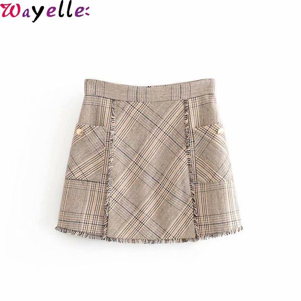 skirts vintage plaid mini skirt women 2021 winter back zipper tweed woolen ladies elegant office pencil, Black
skirts vintage plaid mini skirt women 2021 winter back zipper tweed woolen ladies elegant office pencil, Black