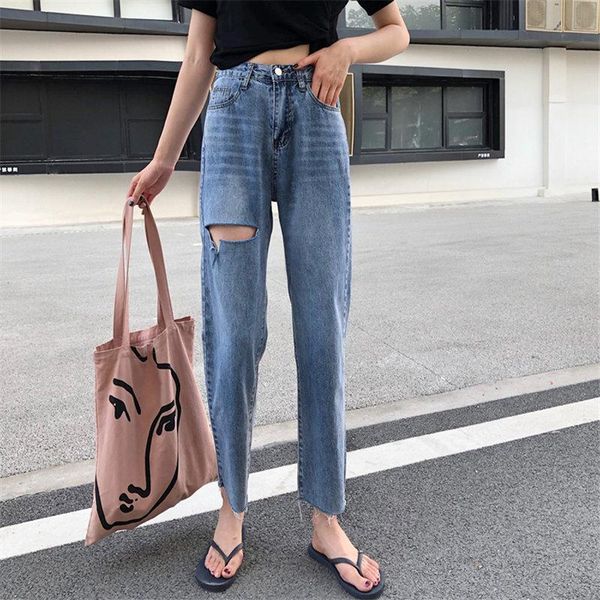 hzirip streetwear hole all match chic 2021 women female straight high waist jeans washed ankle length loose denim pants women's, Blue
hzirip streetwear hole all match chic 2021 women female straight high waist jeans washed ankle length loose denim pants women's, Blue