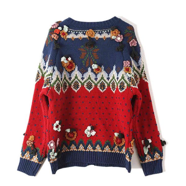 sweater seqinyy red jakcet 2021 fall female fashion design 3d flowers printed knitting casual sweater, White;black
sweater seqinyy red jakcet 2021 fall female fashion design 3d flowers printed knitting casual sweater, White;black