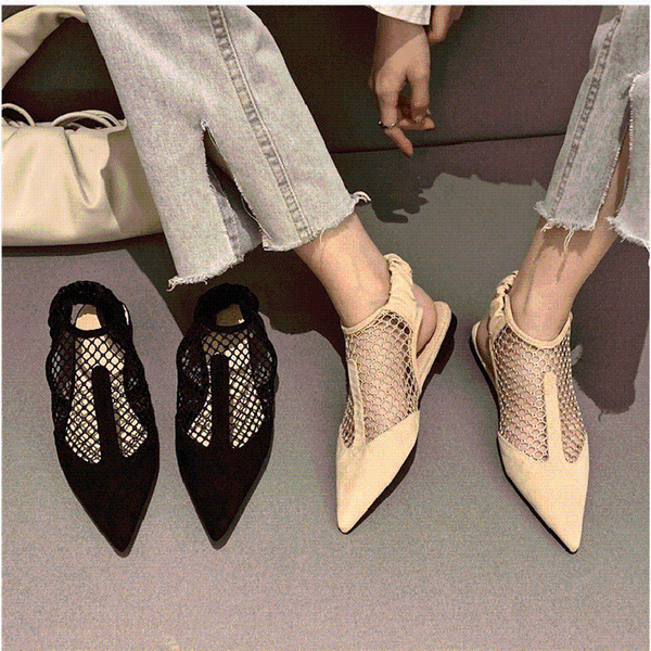 sandals mesh women flats shoes pointed toe hollow back strap elastic elegant summer beach for sandales femmes, Black
sandals mesh women flats shoes pointed toe hollow back strap elastic elegant summer beach for sandales femmes, Black