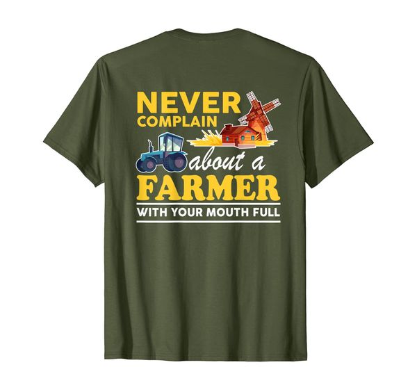 never complain about a farmer with your mouth full t shirt, White;black
never complain about a farmer with your mouth full t shirt, White;black