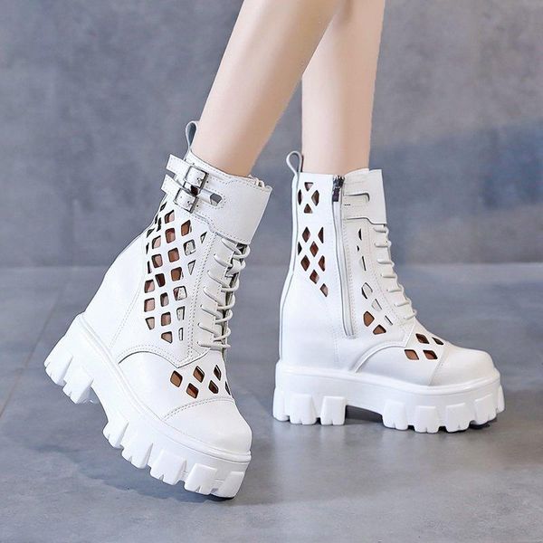 boots spring and autumn women's black thick-soled inner height ankle lace-up buckle belt hollow sandals
boots spring and autumn women's black thick-soled inner height ankle lace-up buckle belt hollow sandals