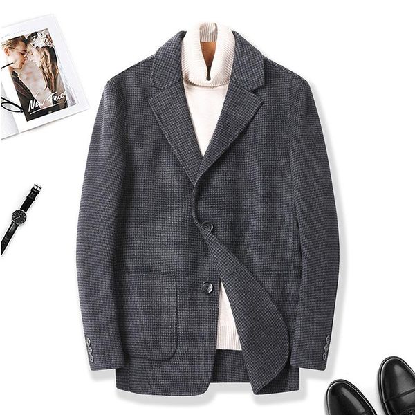 men's casual double faced suit autumn and winter thousand bird lattice handmade wool cashmere coat suits & blazers, White;black
men's casual double faced suit autumn and winter thousand bird lattice handmade wool cashmere coat suits & blazers, White;black
