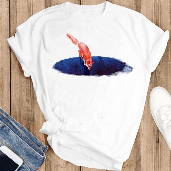 women's t-shirt women graphic cartoon 90s animal vintage clothing fashion summer female clothes print short sleeve tees tshirt, White 
women's t-shirt women graphic cartoon 90s animal vintage clothing fashion summer female clothes print short sleeve tees tshirt, White