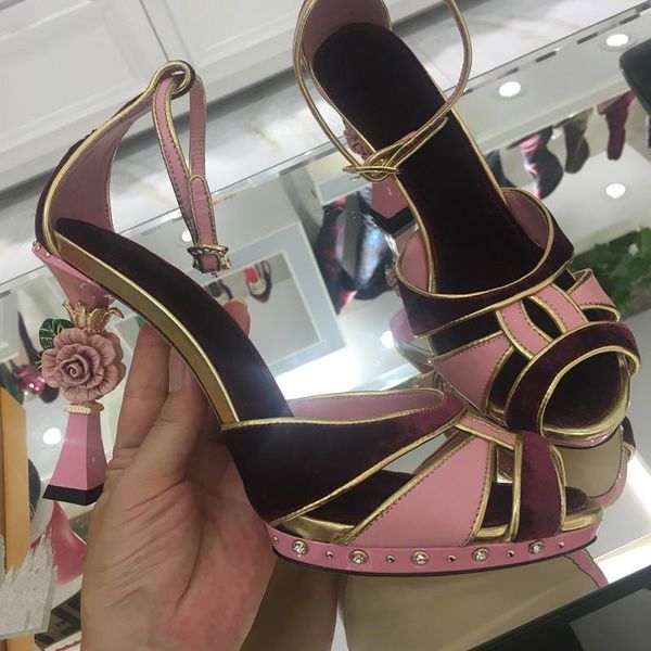 dress shoes flower heel women rivets sandalias mujer peep toe zapatillas tide mixed color chaussures femme trend summer sandals, Black
dress shoes flower heel women rivets sandalias mujer peep toe zapatillas tide mixed color chaussures femme trend summer sandals, Black