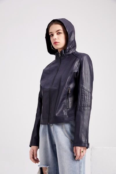 women's jackets autumn jacket and coats women faux leather slim thin long sleeve outwear hooded collar chic winter classic short jaquet, Black;brown
women's jackets autumn jacket and coats women faux leather slim thin long sleeve outwear hooded collar chic winter classic short jaquet, Black;brown