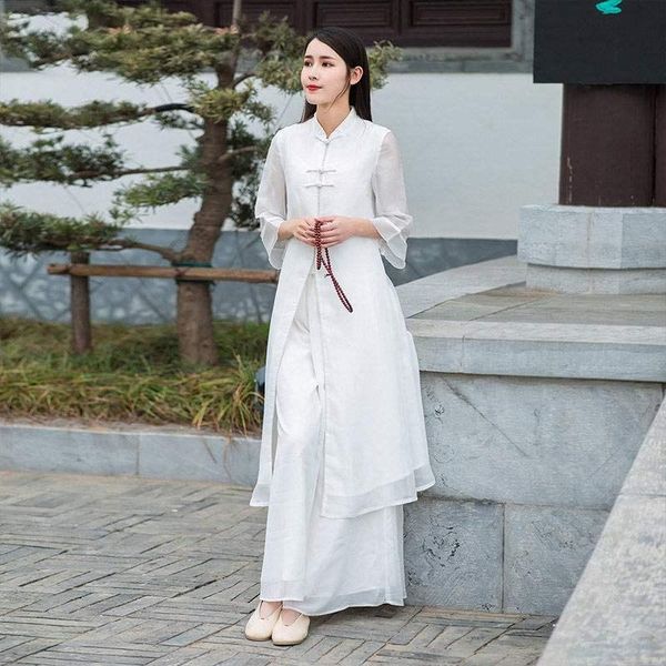 women's tracksuits tea party dress women summer literature retro hanfu female suit chinese style ethnic cheongsam two piece wide leg pa, Gray
women's tracksuits tea party dress women summer literature retro hanfu female suit chinese style ethnic cheongsam two piece wide leg pa, Gray