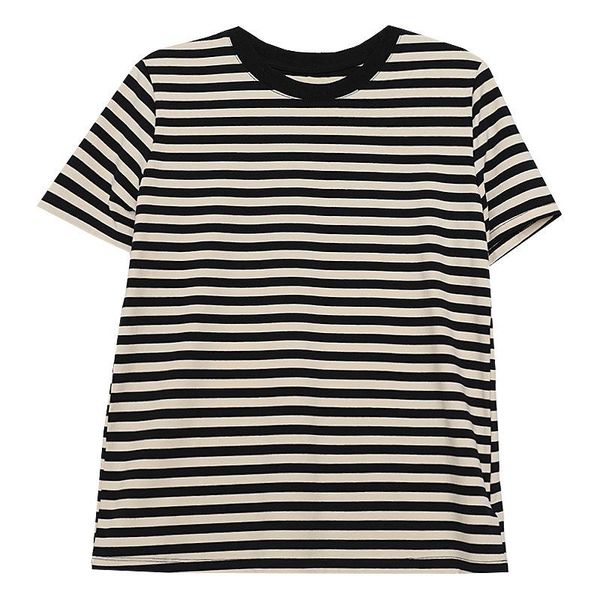 crew neck stripped cotton tees women basic short sleeve t shirts women's t-shirt, White
crew neck stripped cotton tees women basic short sleeve t shirts women's t-shirt, White