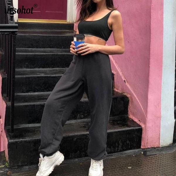 women's pants & capris urso high waist streetwear women workout trousers female elastic feet gray cargo sporty casual loose femme, Black;white
women's pants & capris urso high waist streetwear women workout trousers female elastic feet gray cargo sporty casual loose femme, Black;white
