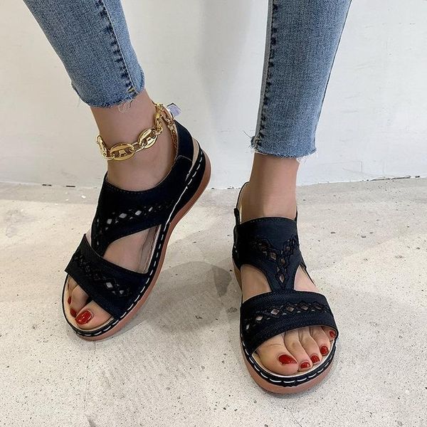 sandals wedge women's shoes 2021 summer open-toed fashion flat outdoor casual designer plus size sandalias muje, Black
sandals wedge women's shoes 2021 summer open-toed fashion flat outdoor casual designer plus size sandalias muje, Black