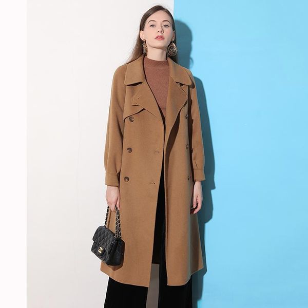 women's wool & blends long coat women autumn winter 2021 elegant fashion suit collar double breasted loose double-faced, Black
women's wool & blends long coat women autumn winter 2021 elegant fashion suit collar double breasted loose double-faced, Black