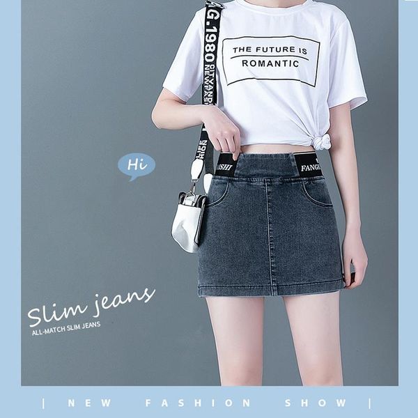 78/778 girls mini denim shorts skirt for women party fake two piece slim streetwear fashion korean version high waist jeans women's, White;black
78/778 girls mini denim shorts skirt for women party fake two piece slim streetwear fashion korean version high waist jeans women's, White;black