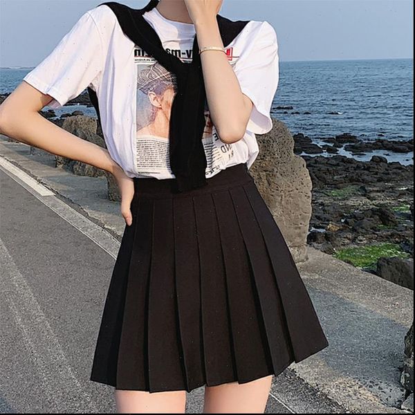 summer women skirt womens high waist a line black pleated woman skirts short female student college style clothes
summer women skirt womens high waist a line black pleated woman skirts short female student college style clothes