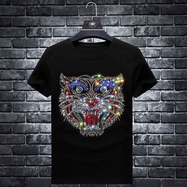 fashion t shirt 2021 summer drill men's short sleeve 5d laser bead thin tiger young man, White;black
fashion t shirt 2021 summer drill men's short sleeve 5d laser bead thin tiger young man, White;black