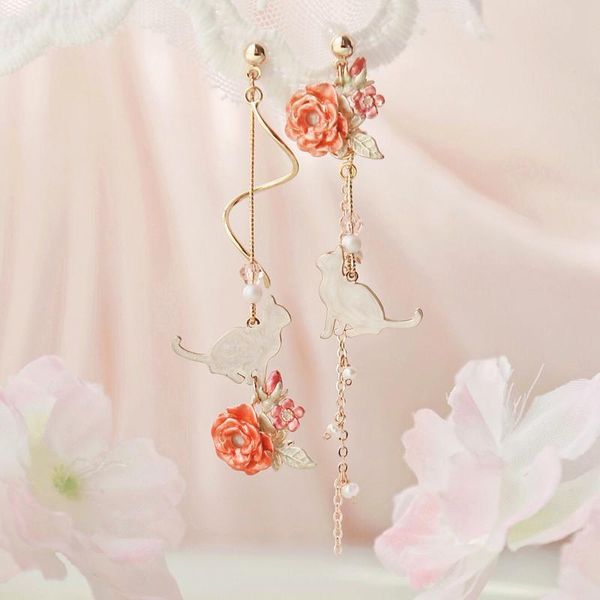 stud korean cat flower earrings asymmetrical long leaf female fashion jewelry, Golden;silver
stud korean cat flower earrings asymmetrical long leaf female fashion jewelry, Golden;silver