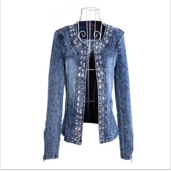 women's jackets spring and autumn stretch denim jacket sequins retro short coat outerwear, Black;brown
women's jackets spring and autumn stretch denim jacket sequins retro short coat outerwear, Black;brown