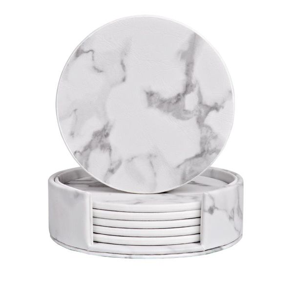 6pcs/set artificial pu leather marble drink coffee cup mat tea pad table placemats black white chic decoration mats & pads
6pcs/set artificial pu leather marble drink coffee cup mat tea pad table placemats black white chic decoration mats & pads