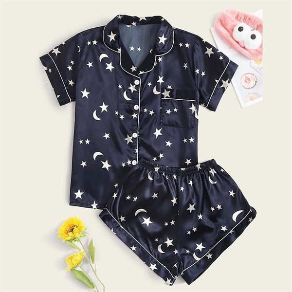 july's song woman pajamas set 2 pieces stain silk women sleepwear summer printed pyjamas sleeve shorts suit homewear loung wear 210809, Black;red
july's song woman pajamas set 2 pieces stain silk women sleepwear summer printed pyjamas sleeve shorts suit homewear loung wear 210809, Black;red