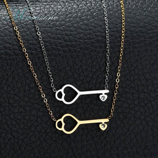 pendant necklaces mensazone stainless steel key necklace cz stone hollow heart clavicle chain statement drop, Silver
pendant necklaces mensazone stainless steel key necklace cz stone hollow heart clavicle chain statement drop, Silver
