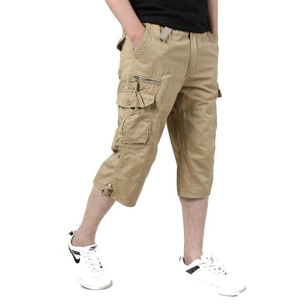 long length cargo shorts men 2021 summer knee multi pocket casual cotton elastic waist bermudas male military style breeches men's, White;black
long length cargo shorts men 2021 summer knee multi pocket casual cotton elastic waist bermudas male military style breeches men's, White;black