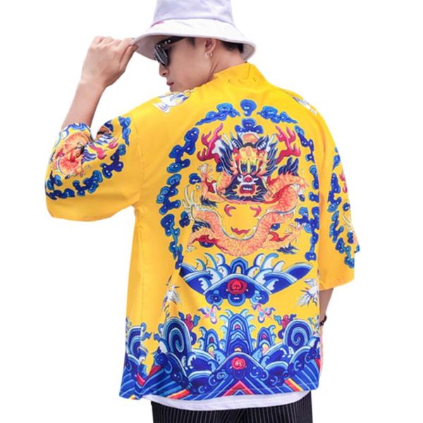 men's casual shirts 2021 japanese kimono cardigan jackets retro chinese style print middle sleeves open front coat streetwear jacket, White;black
men's casual shirts 2021 japanese kimono cardigan jackets retro chinese style print middle sleeves open front coat streetwear jacket, White;black