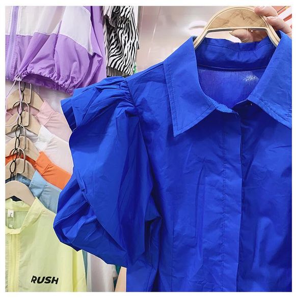 women's blouses & shirts temperament lady chic summer women puff sleeve lapel all-match solid color blouse blusas mujer 2021, White
women's blouses & shirts temperament lady chic summer women puff sleeve lapel all-match solid color blouse blusas mujer 2021, White