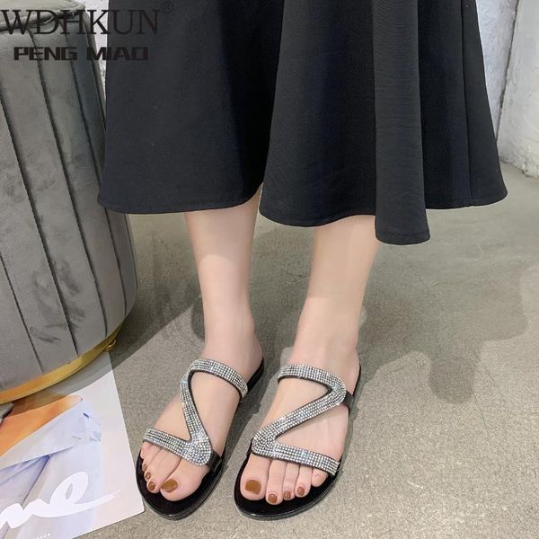 women shoes rhinestones women's sandals wearable slippers simple non-slip soles toe flats, Black
women shoes rhinestones women's sandals wearable slippers simple non-slip soles toe flats, Black
