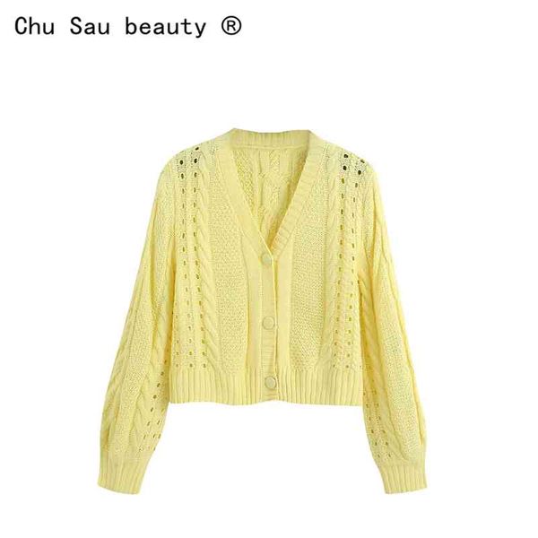 vintage autumn winter short flower embroidered yellow knit cardigan long sleeve twist hollow design sweaters for woman coat 210508, White
vintage autumn winter short flower embroidered yellow knit cardigan long sleeve twist hollow design sweaters for woman coat 210508, White