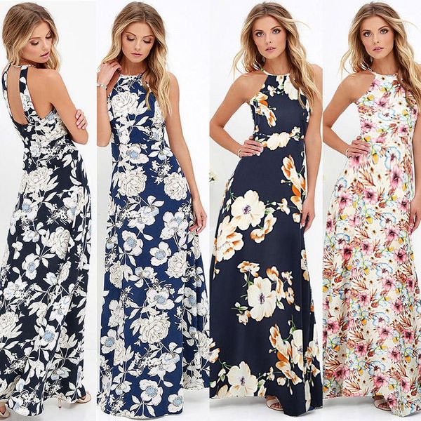 anself women maxi boho dress halter neck floral print sleeveless summer dress holiday long slip beach vestidos, White;black
anself women maxi boho dress halter neck floral print sleeveless summer dress holiday long slip beach vestidos, White;black