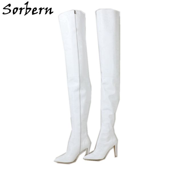 sorbern white matt long boots women pointed toe high heel stilettos red linning custom slim fit calf crotch thigh high, Black
sorbern white matt long boots women pointed toe high heel stilettos red linning custom slim fit calf crotch thigh high, Black