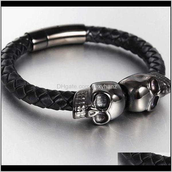 bracelets jewelrypunk mens jewelry black woven leather bracelet stainless steel skull magnetic buckle fashion beaded, strands drop delivery
bracelets jewelrypunk mens jewelry black woven leather bracelet stainless steel skull magnetic buckle fashion beaded, strands drop delivery