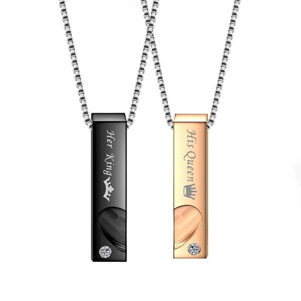 chains stainless steel king queen black rose gold crytsal heart sharp paired couple necklace for women men gift jewelry, Silver
chains stainless steel king queen black rose gold crytsal heart sharp paired couple necklace for women men gift jewelry, Silver