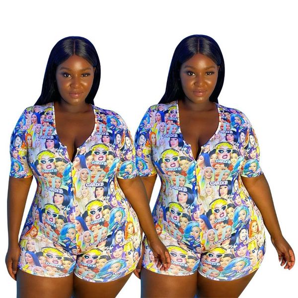 women's jumpsuits & rompers cartoon printing women soft home wear 2021 spring plus size v-neck short sleeve skinny arrivals, Black;white
women's jumpsuits & rompers cartoon printing women soft home wear 2021 spring plus size v-neck short sleeve skinny arrivals, Black;white