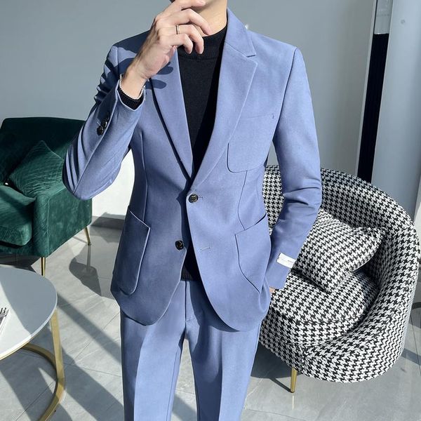 men's suits & blazers korean 2 piece wedding for men single breasted slim business (blazers+pants) social party tuxedo dress costume ho, White;black
men's suits & blazers korean 2 piece wedding for men single breasted slim business (blazers+pants) social party tuxedo dress costume ho, White;black
