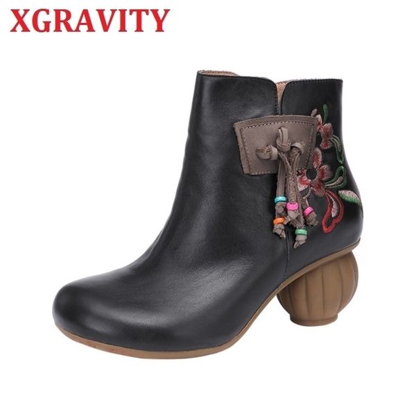 xgravity vintage round toe lantern heel boots fashion flower shoes elegant cow genuine leather ethnic boots ball heels ladies 210429, Black
xgravity vintage round toe lantern heel boots fashion flower shoes elegant cow genuine leather ethnic boots ball heels ladies 210429, Black