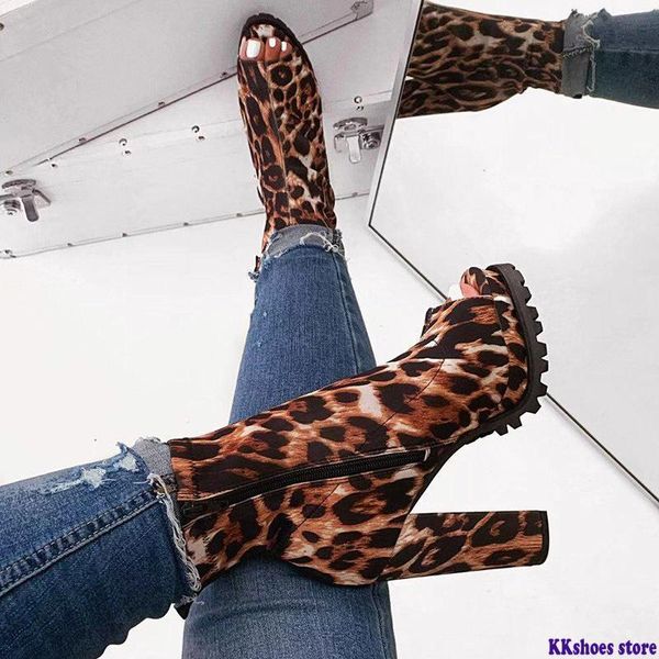 boots summer women ankle leopard multi leather peep toe zipper high square heel rubber platform ladies pumps zapatos de mujer, Black
boots summer women ankle leopard multi leather peep toe zipper high square heel rubber platform ladies pumps zapatos de mujer, Black