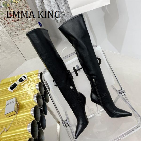 boots women leather thigh-high boot pointed toe clear heels over the knee ladies fashion trend autumn winter botines mujer 2021, Black
boots women leather thigh-high boot pointed toe clear heels over the knee ladies fashion trend autumn winter botines mujer 2021, Black