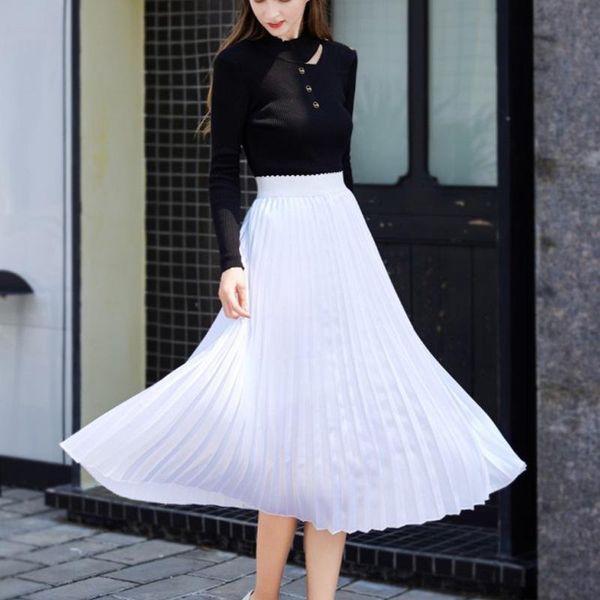 skirts white two layer satin pleated womens high waist elastic retro vintage mid-calf female skirt summer 2021 black casual jupe
skirts white two layer satin pleated womens high waist elastic retro vintage mid-calf female skirt summer 2021 black casual jupe