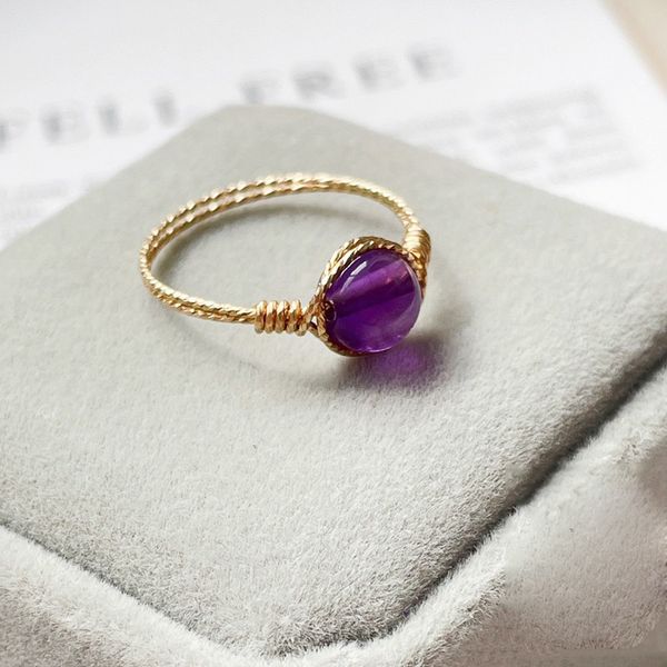 14k gold filled birthstone ring natural amethyst jewelry handmade knucklebague femme minimalism boho, Golden;silver
14k gold filled birthstone ring natural amethyst jewelry handmade knucklebague femme minimalism boho, Golden;silver