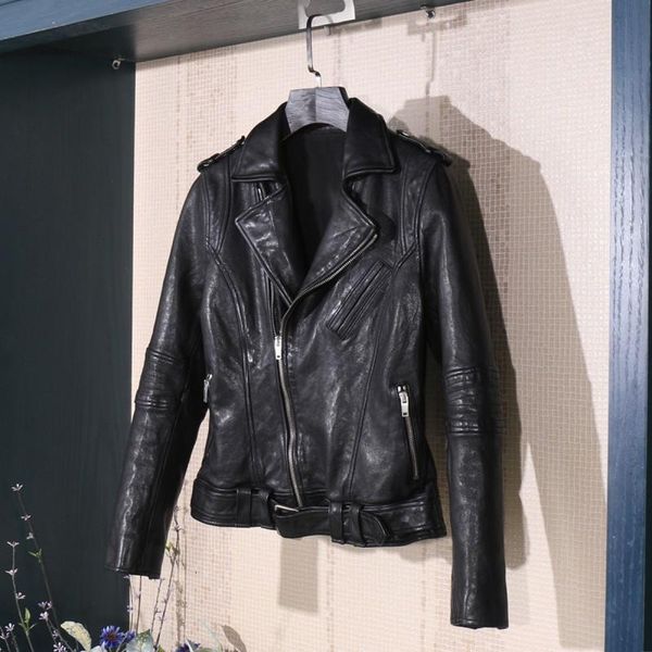 women's leather & faux 2021 spring women sheepskin natural jacket short windbreaker motorcycle coat zipper slim fit casual outwear over, Black
women's leather & faux 2021 spring women sheepskin natural jacket short windbreaker motorcycle coat zipper slim fit casual outwear over, Black