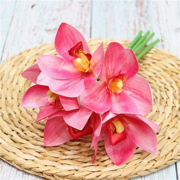 5pcs/lot real touch cymbidium bouquet 5heads plastic artificial branch home decor wedding decoration flower decorative flowers & wreaths
5pcs/lot real touch cymbidium bouquet 5heads plastic artificial branch home decor wedding decoration flower decorative flowers & wreaths